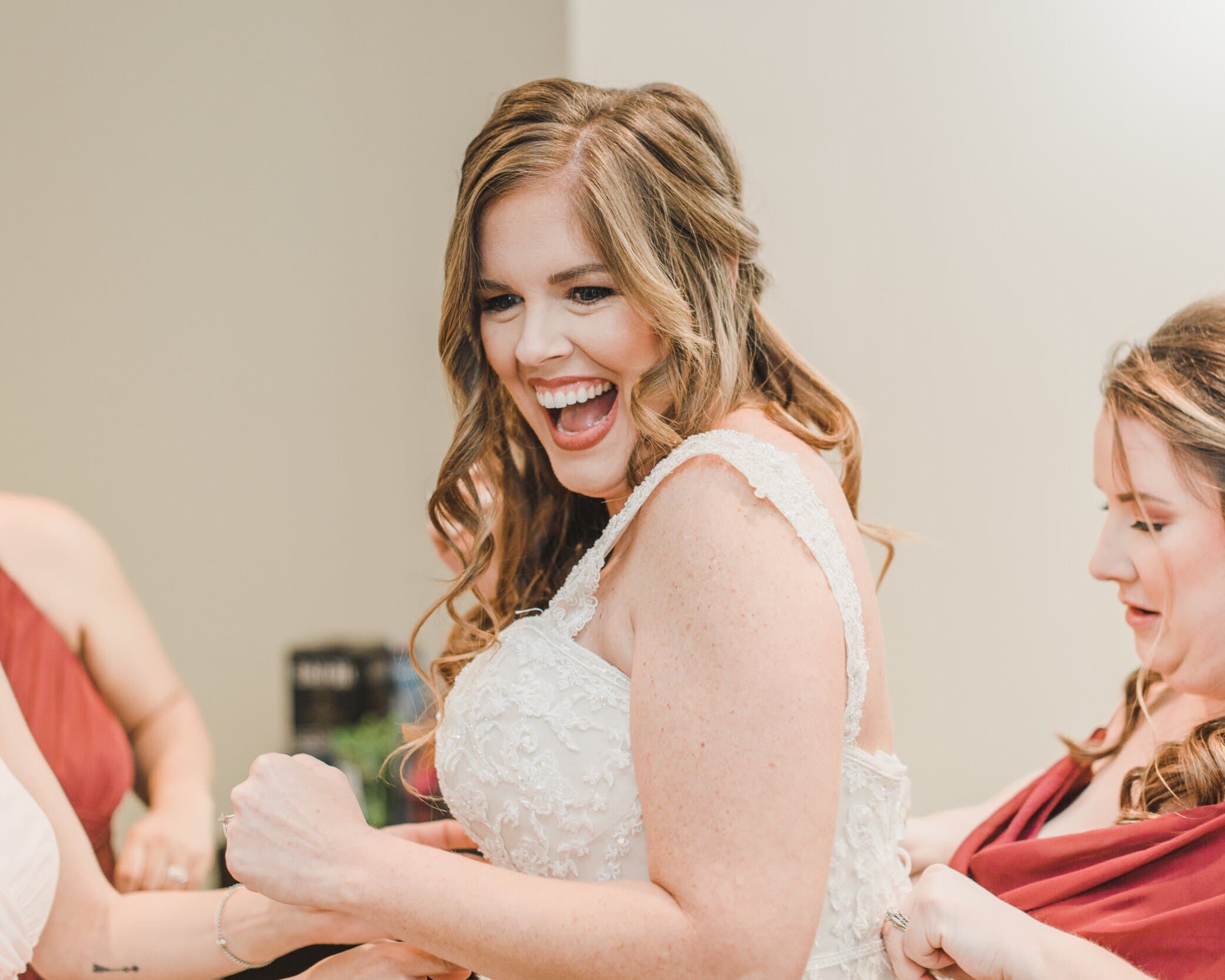 Bride Getting Dressed