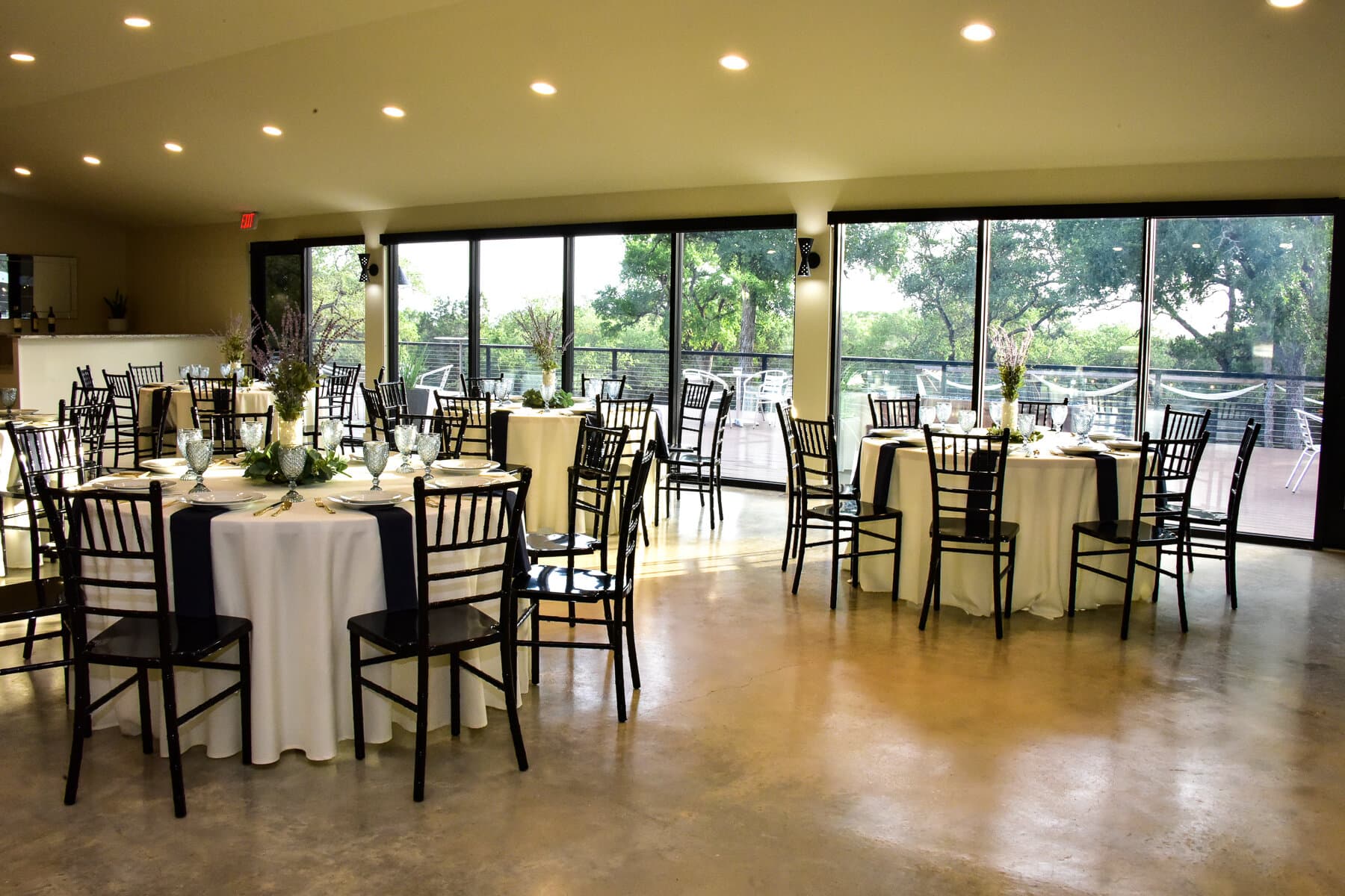 Floor-to-Ceiling Reception Hall Windows