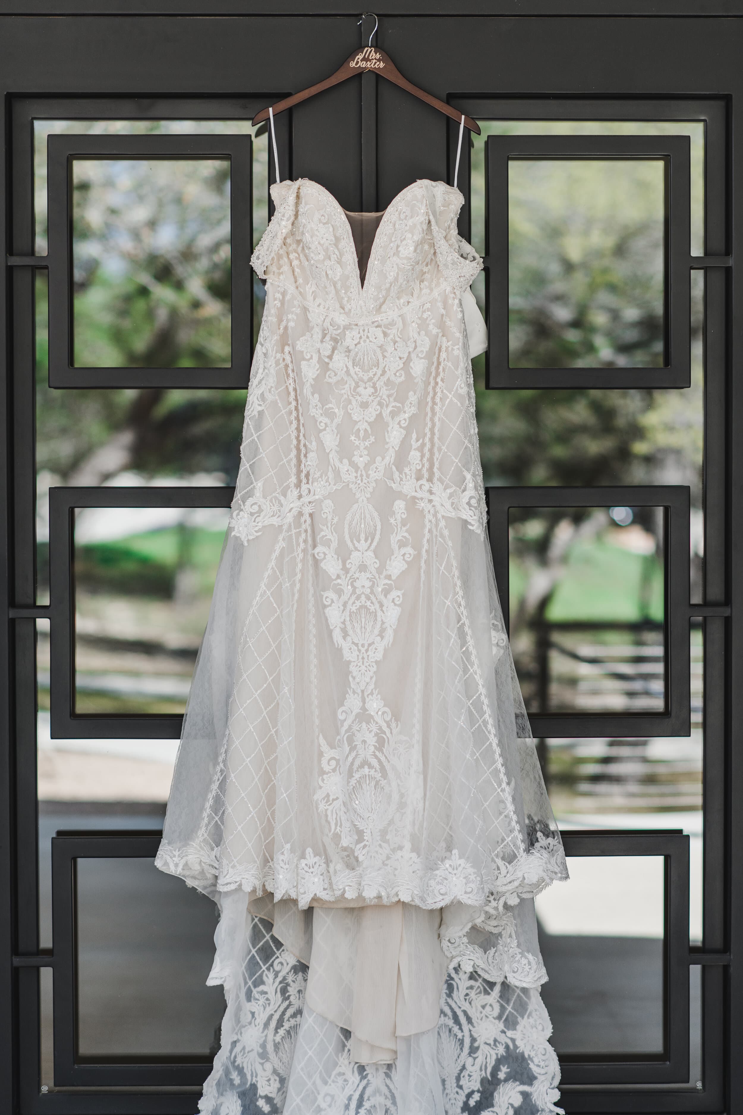 Wedding Dress at Front Door