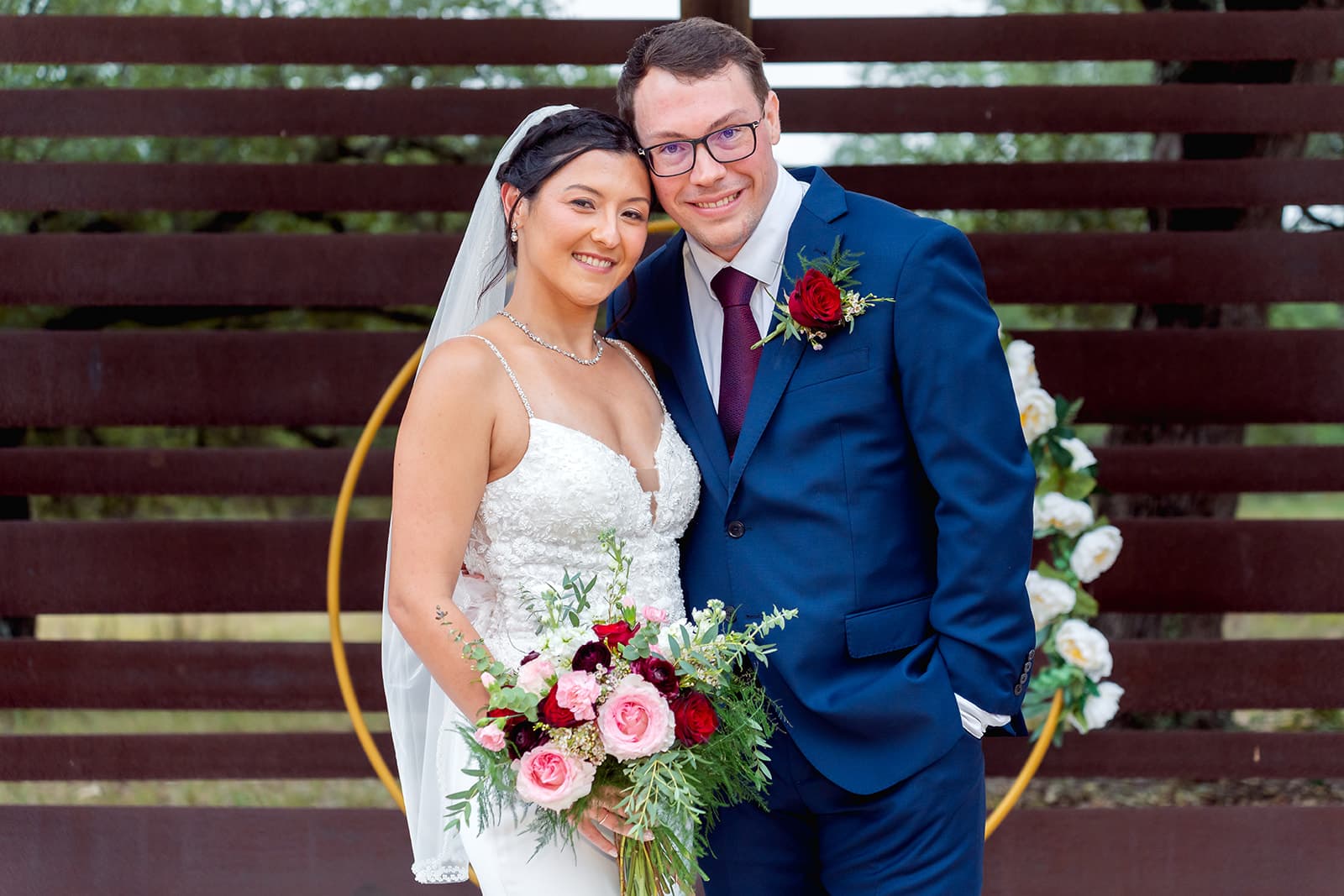 Natasha & Brian: Romantic Burgundy Details and Room for Joy