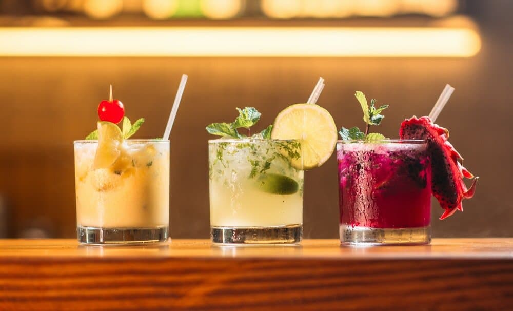 Craft cocktails at a corporate cocktail hour in the Texas Hill Country