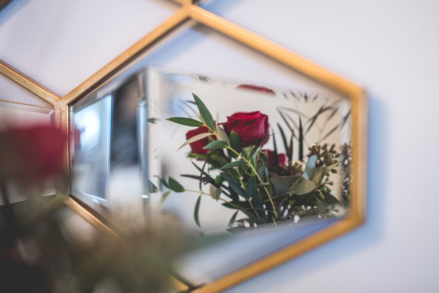 Mirror Reflection Bridal Detail