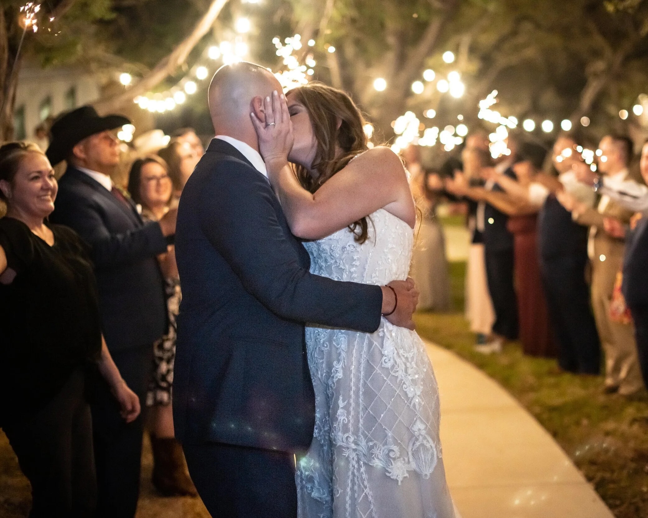 Grand sparkler exit at Prima Vista Wimberley wedding