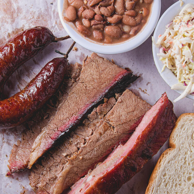 Texas Hill Country BBQ catering spread for a corporate retreat