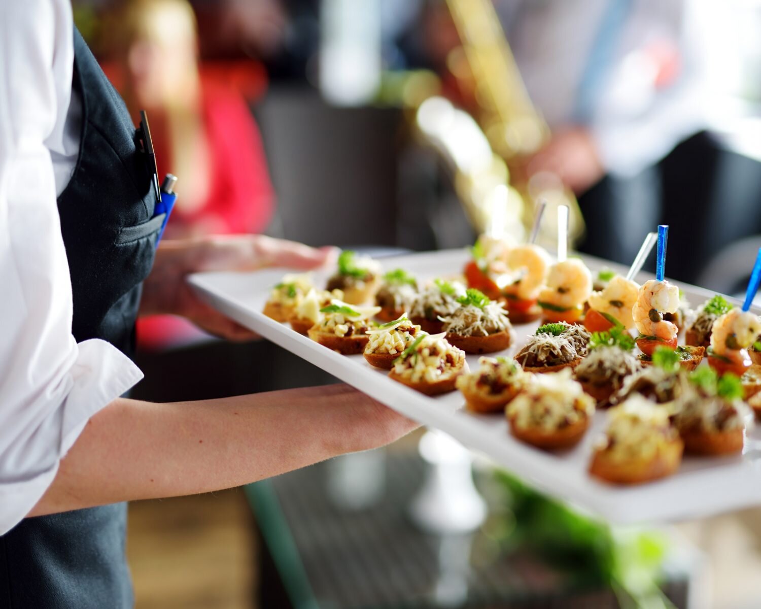 Professional catering service and presentation at a modern Hill Country venue